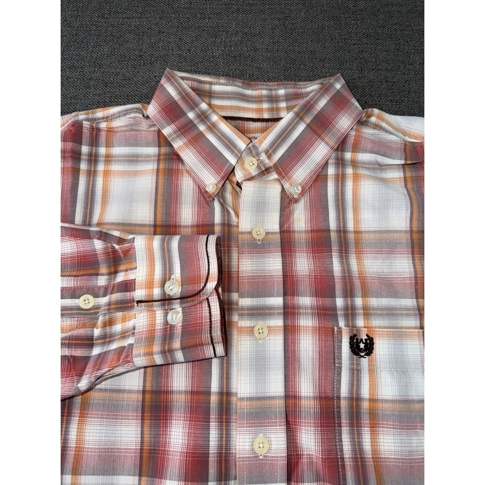 Panhandle Slim Mens XL Plaid Button Down Shirt 100% Cotton Western Cowboy Ranch